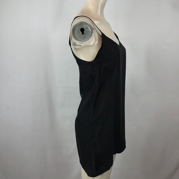 JENNI KAYNE - WOMEN'S SMALL - BLACK SPAGHETTI STRAP V NECK SLIP DRESS - Picture 2 of 4